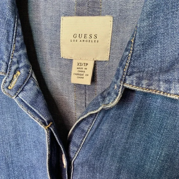 Guess Longline Button Down Denim Tunic. - Picture 8 of 8